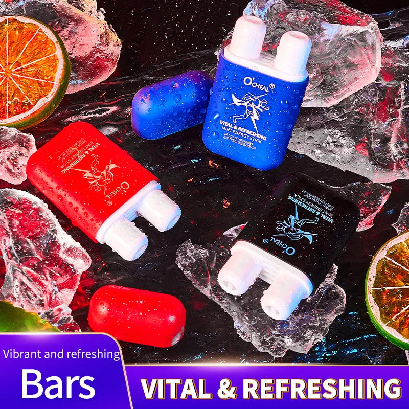 Energy Stick Double Hole Energizing Energy Bar Fresh Mint Scent Refreshing Fatigue Relief Inhaler Energy Vapors Stick