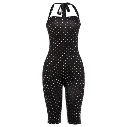 Polka Dot Halter Playsuit