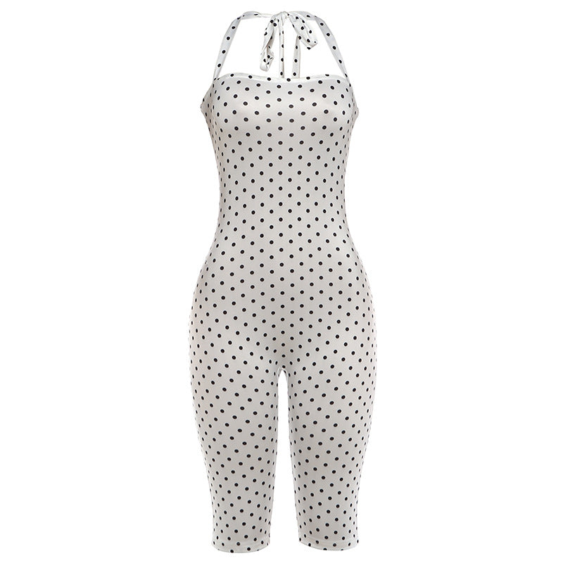 Polka Dot Halter Playsuit