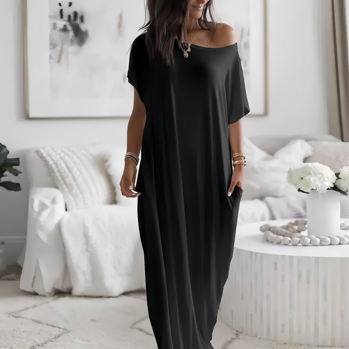 Off-Shoulder Maxi Dress