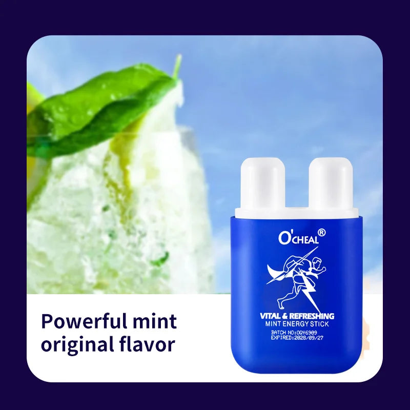 Energy Stick Double Hole Energizing Energy Bar Fresh Mint Scent Refreshing Fatigue Relief Inhaler Energy Vapors Stick