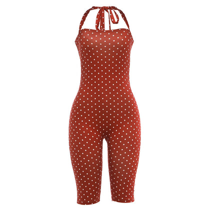 Polka Dot Halter Playsuit