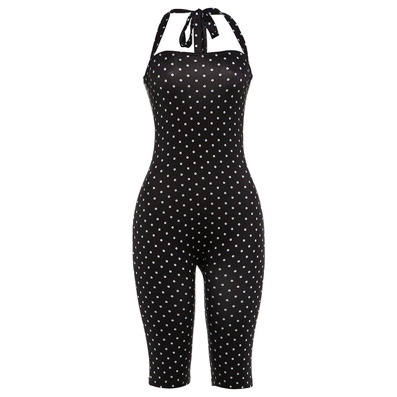 Polka Dot Halter Playsuit