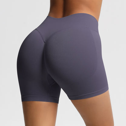 Seamless High-Waist Fitness Shorts