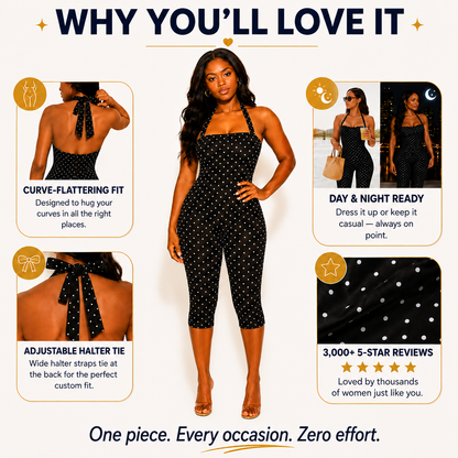 Polka Dot Halter Playsuit