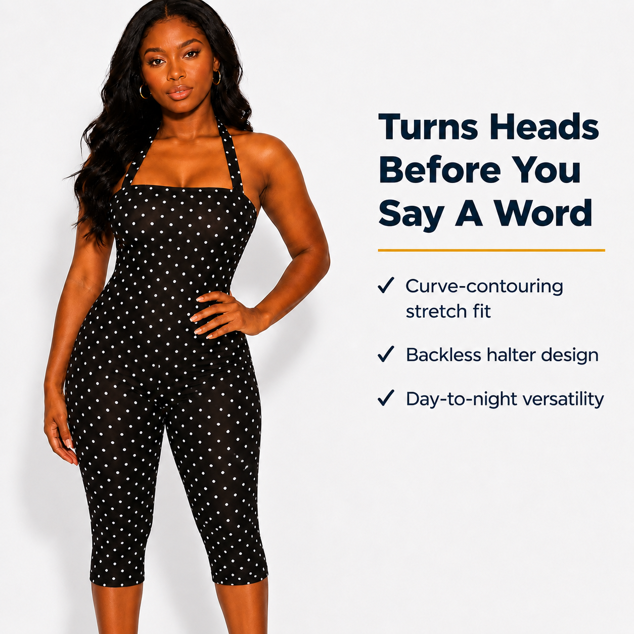 Polka Dot Halter Playsuit