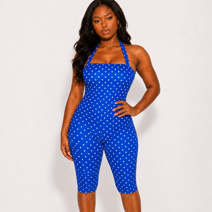 Polka Dot Halter Playsuit