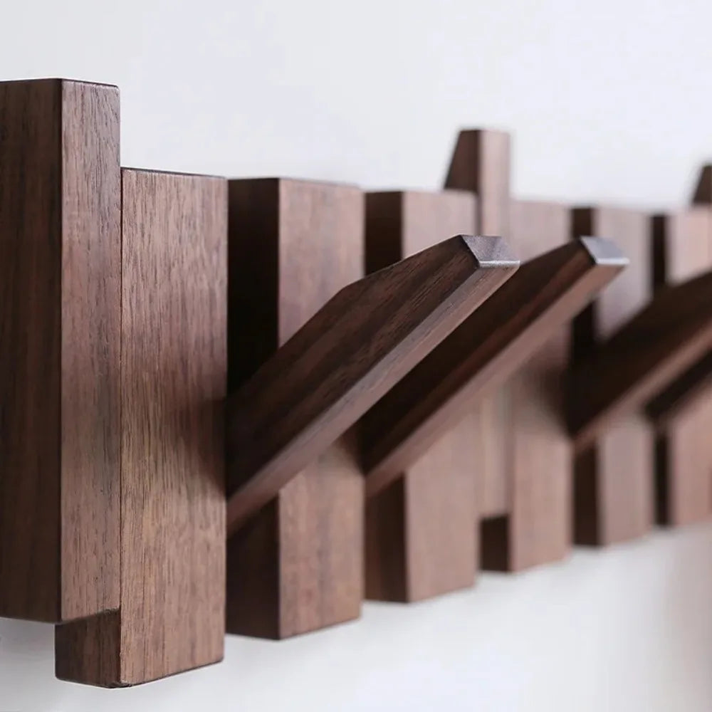 Creative Wall Mounted Wood Coat Racks with 8 Hooks Piano Key Shaped Entry Door Porch Hanging Hook Art Hats Organizer Keys