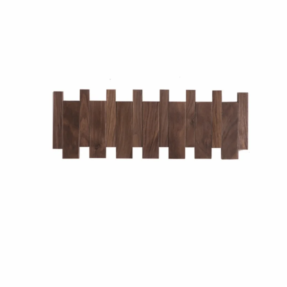 Creative Wall Mounted Wood Coat Racks with 8 Hooks Piano Key Shaped Entry Door Porch Hanging Hook Art Hats Organizer Keys