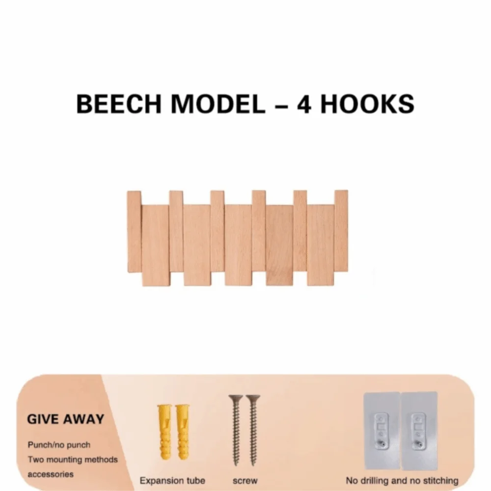 Creative Wall Mounted Wood Coat Racks with 8 Hooks Piano Key Shaped Entry Door Porch Hanging Hook Art Hats Organizer Keys