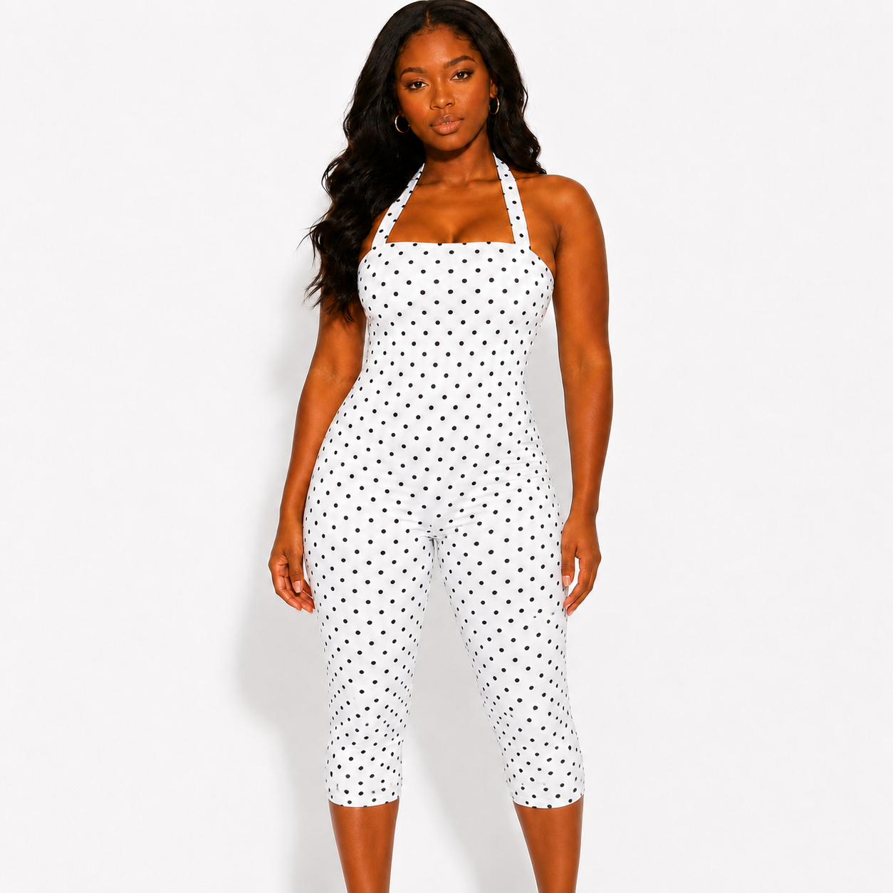 Polka Dot Halter Playsuit