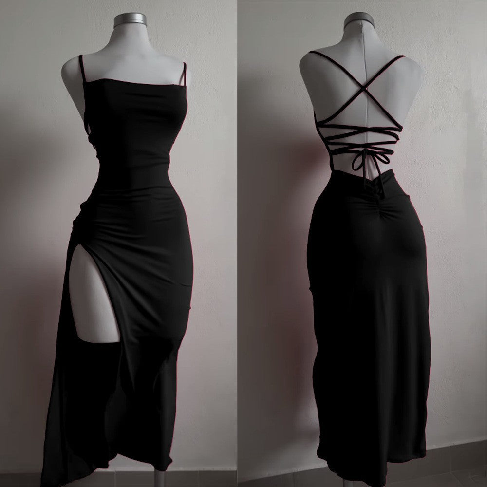 Pleated Bodycon Slit Dress