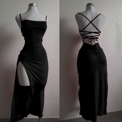 Pleated Bodycon Slit Dress