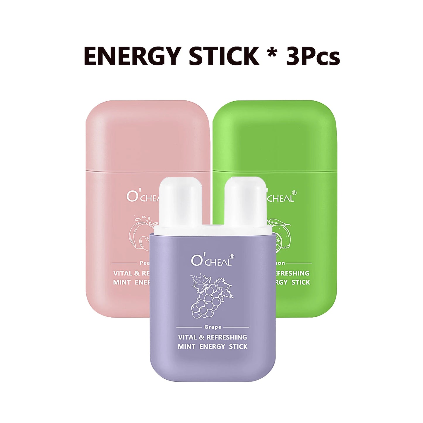 Energy Stick Double Hole Energizing Energy Bar Fresh Mint Scent Refreshing Fatigue Relief Inhaler Energy Vapors Stick