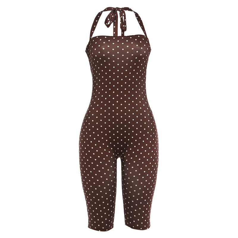 Polka Dot Halter Playsuit