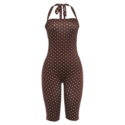 Polka Dot Halter Playsuit