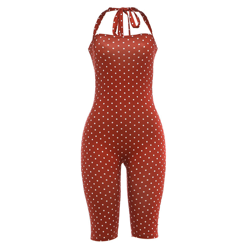 Polka Dot Halter Playsuit