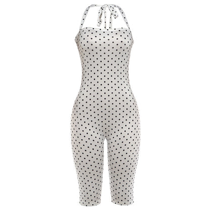 Polka Dot Halter Playsuit