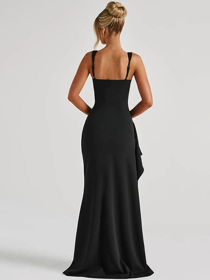 Pleated Bodycon Slit Dress