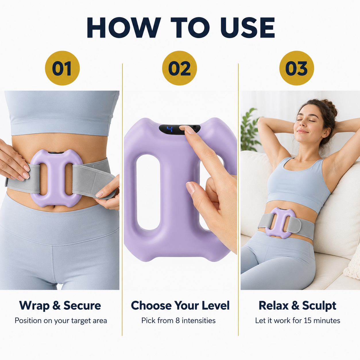 DualRing Slimming Belt — USB rechargeable wireless design