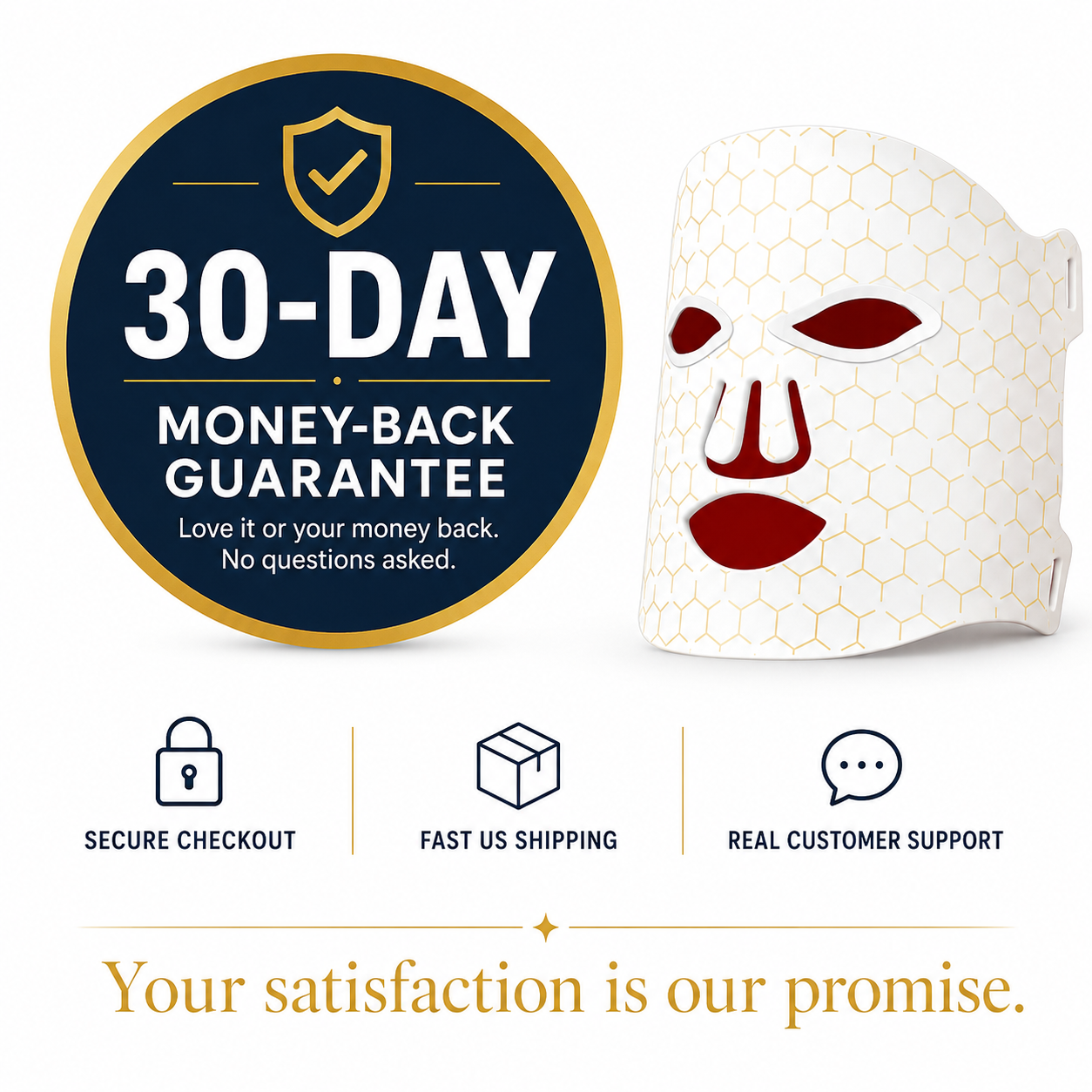 LumaHive Therapy Mask — woman using LED face mask at home