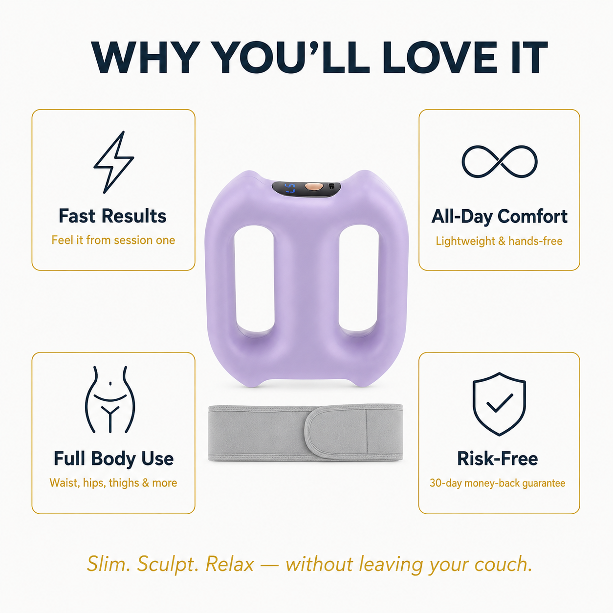 DualRing Slimming Belt — packing list contents