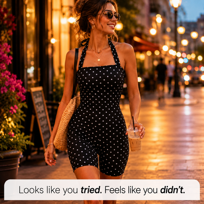 Polka Dot Halter Playsuit